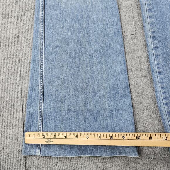 Spanx Jeans Womens Large Blue Bootcut Flare Stretch Denim Medium Wash Smoothing - Picture 2 of 5